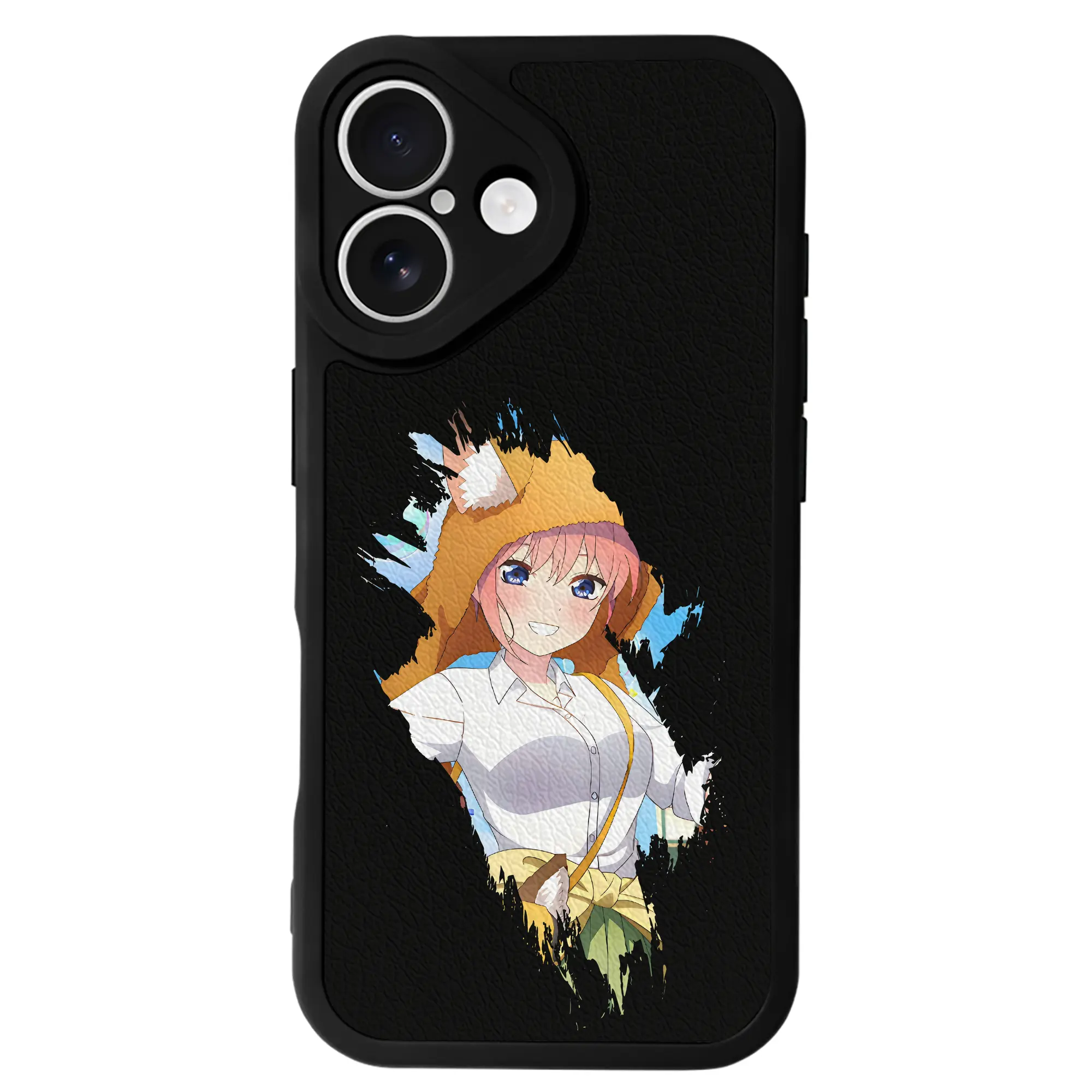 五等分の花嫁 グッズ 中野 一花 - IPhone 16シリーズ対応 ・ シリコンスマホケース ・ レザー調 ・ 高精度フィット ・ 耐衝撃 ・ ワイヤレス充電対応 ・ 精密カット